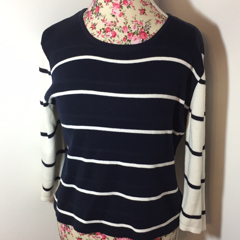 FINAL PRICE Christopher & Banks woman’s striped navy sweater